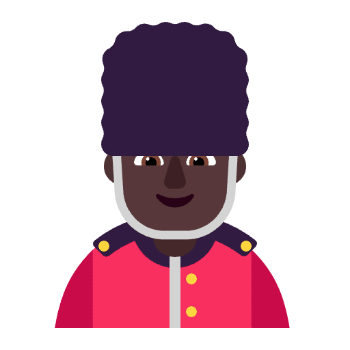 Man Guard Flat Dark Emoji from Fluent Emoji Flat Set