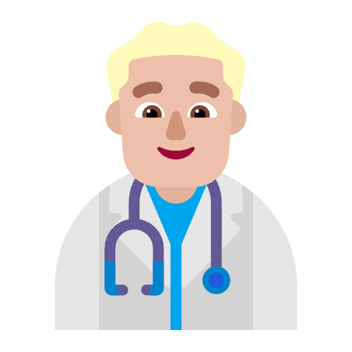 Man Health Worker Flat Medium Light Emoji from Fluent Emoji Flat Set