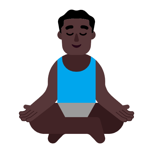 Man In Lotus Position Flat Dark Emoji from Fluent Emoji Flat Set