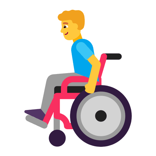 Man In Manual Wheelchair Flat Default Emoji from Fluent Emoji Flat Set