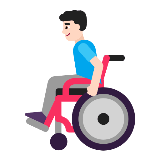 Man In Manual Wheelchair Flat Light Emoji from Fluent Emoji Flat Set