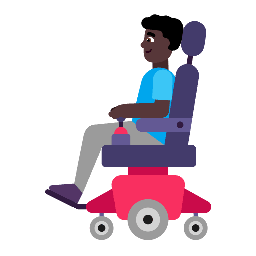 Man In Motorized Wheelchair Flat Dark Emoji from Fluent Emoji Flat Set