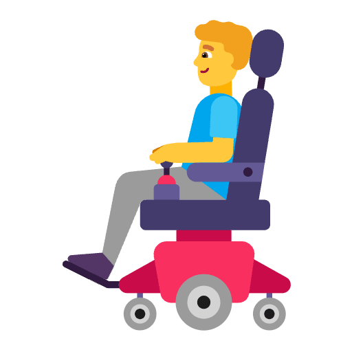 Man In Motorized Wheelchair Flat Default Emoji from Fluent Emoji Flat Set