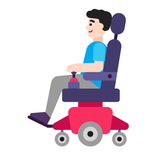 Man In Motorized Wheelchair Flat Light Emoji from Fluent Emoji Flat Set