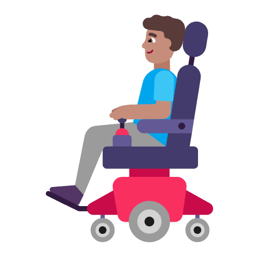 Man In Motorized Wheelchair Flat Medium Emoji from Fluent Emoji Flat Set