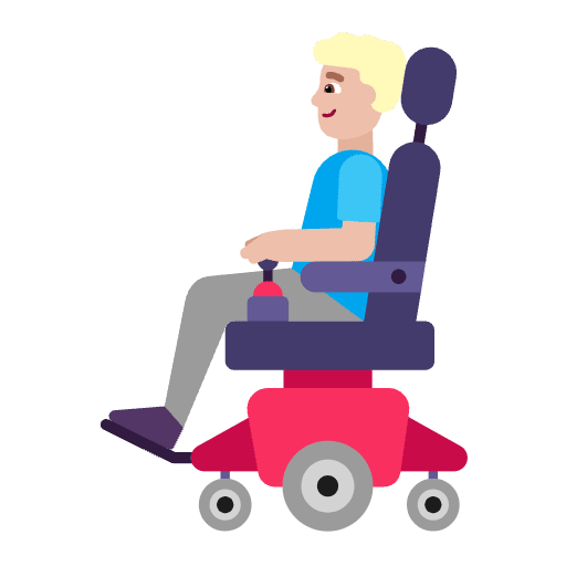 Man In Motorized Wheelchair Flat Medium Light Emoji from Fluent Emoji Flat Set