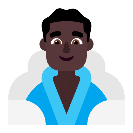 Man In Steamy Room Flat Dark Emoji from Fluent Emoji Flat Set