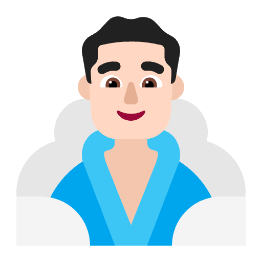 Man In Steamy Room Flat Light Emoji from Fluent Emoji Flat Set