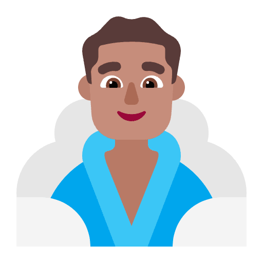 Man In Steamy Room Flat Medium Emoji from Fluent Emoji Flat Set