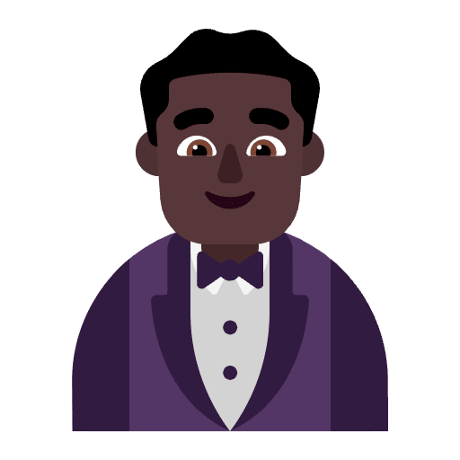 Man In Tuxedo Flat Dark Emoji from Fluent Emoji Flat Set