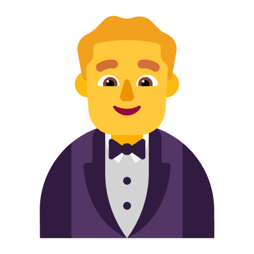 Man In Tuxedo Flat Default Emoji from Fluent Emoji Flat Set