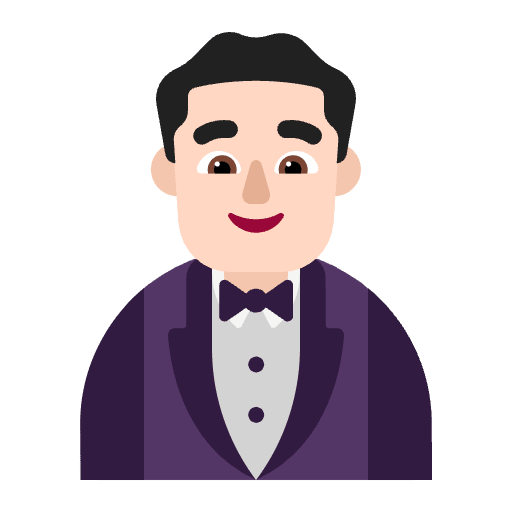 Man In Tuxedo Flat Light Emoji from Fluent Emoji Flat Set