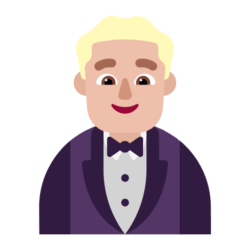 Man In Tuxedo Flat Medium Light Emoji from Fluent Emoji Flat Set