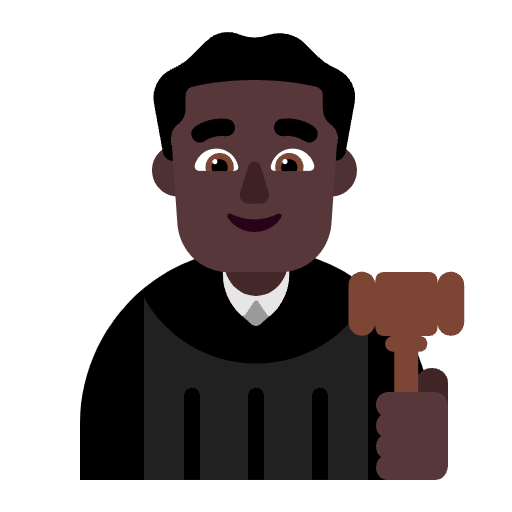 Man Judge Flat Dark Emoji from Fluent Emoji Flat Set