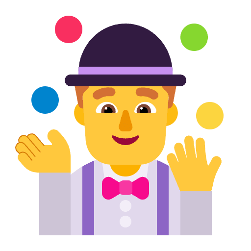 Man Juggling Flat Default Emoji from Fluent Emoji Flat Set