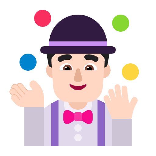 Man Juggling Flat Light Emoji from Fluent Emoji Flat Set