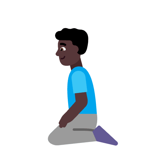 Man Kneeling Flat Dark Element from Fluent Emoji Flat Set