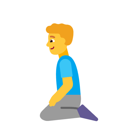 Man Kneeling Flat Default Emoji from Fluent Emoji Flat Set