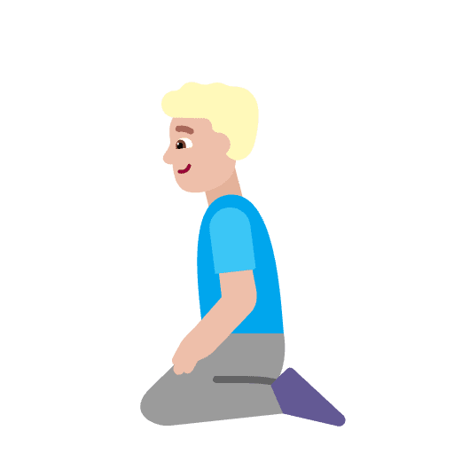 Man Kneeling Flat Medium Light Emoji from Fluent Emoji Flat Set