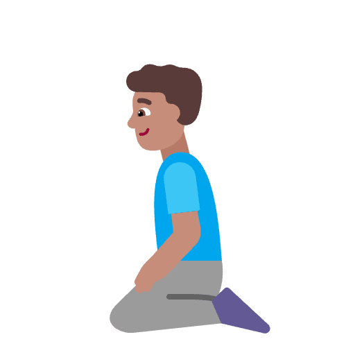 Man Kneeling Flat Medium Emoji from Fluent Emoji Flat Set