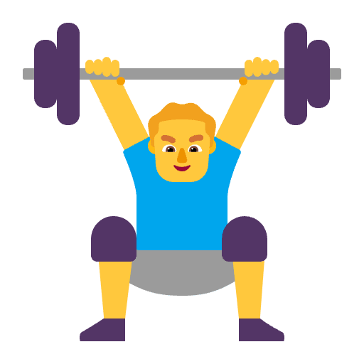 Man Lifting Weights Flat Default Element from Fluent Emoji Flat Set