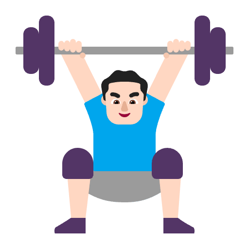 Man Lifting Weights Flat Light Element from Fluent Emoji Flat Set