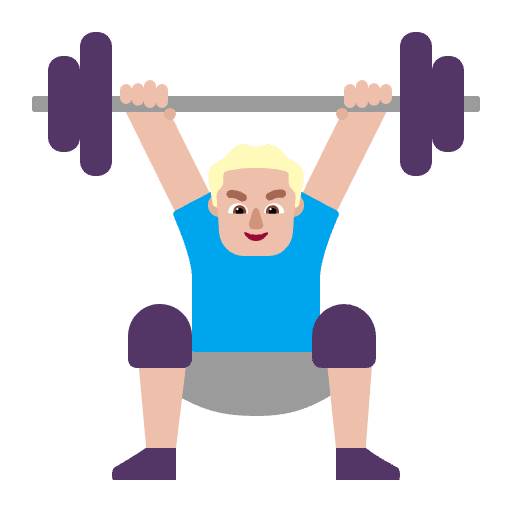 Man Lifting Weights Flat Medium Light Emoji from Fluent Emoji Flat Set