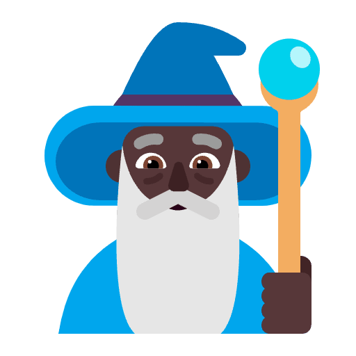 Man Mage Flat Dark Emoji from Fluent Emoji Flat Set