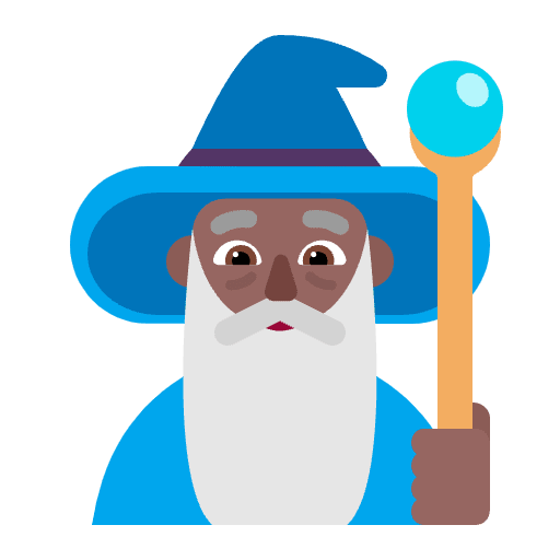 Man Mage Flat Medium Dark Emoji from Fluent Emoji Flat Set