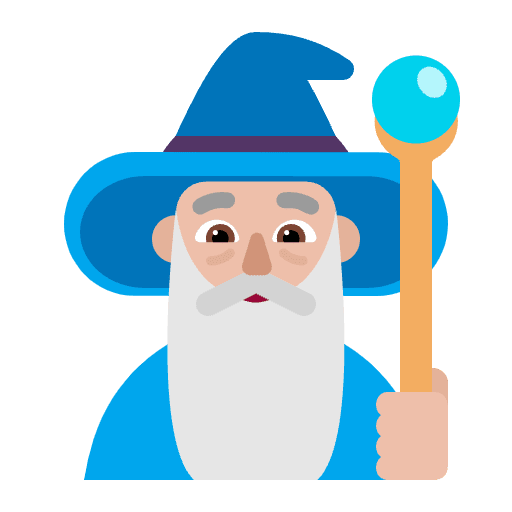 Man Mage Flat Medium Light Emoji from Fluent Emoji Flat Set