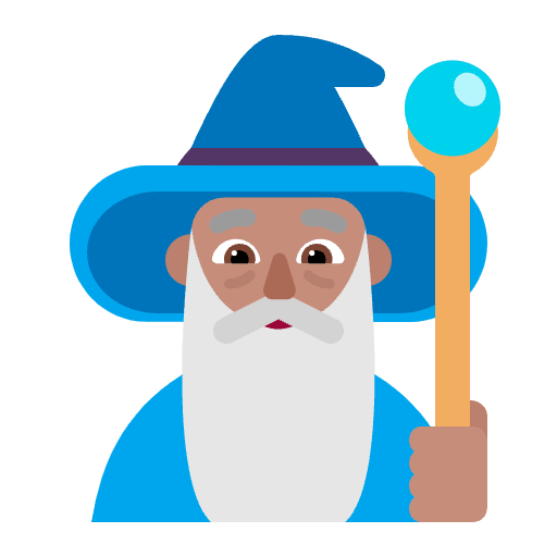 Man Mage Flat Medium Emoji from Fluent Emoji Flat Set