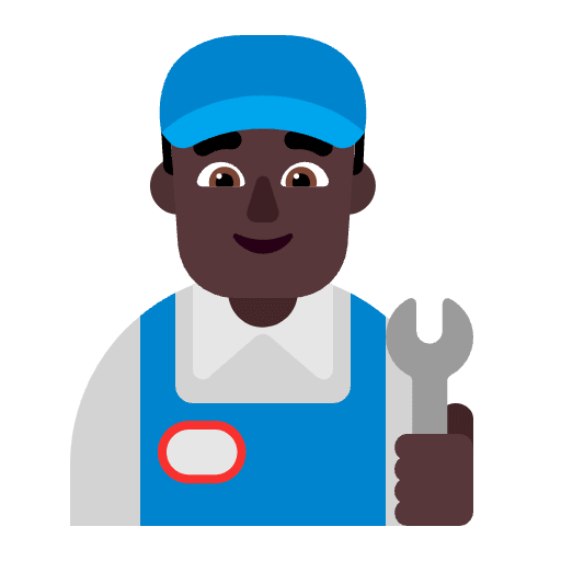 Man Mechanic Flat Dark Emoji from Fluent Emoji Flat Set