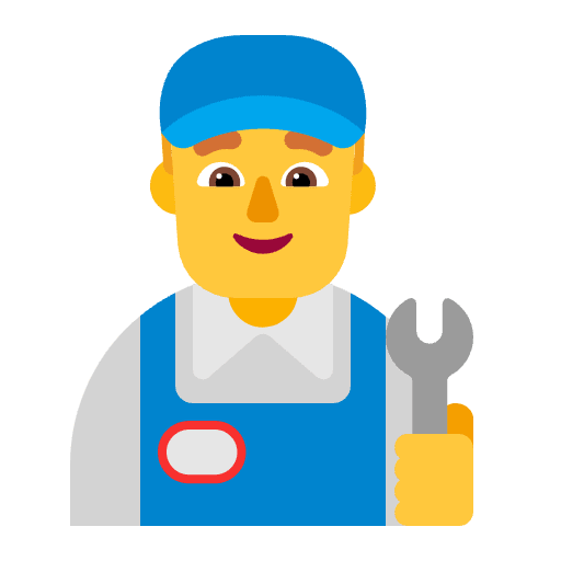 Man Mechanic Flat Default Emoji from Fluent Emoji Flat Set