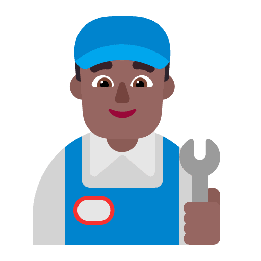 Man Mechanic Flat Medium Dark Element from Fluent Emoji Flat Set