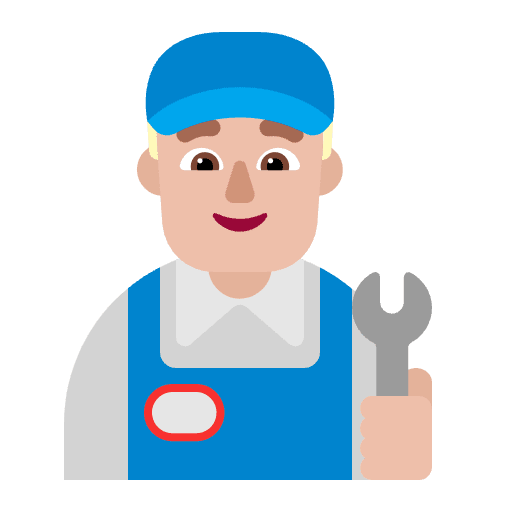 Man Mechanic Flat Medium Light Emoji from Fluent Emoji Flat Set