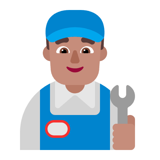 Man Mechanic Flat Medium Emoji from Fluent Emoji Flat Set