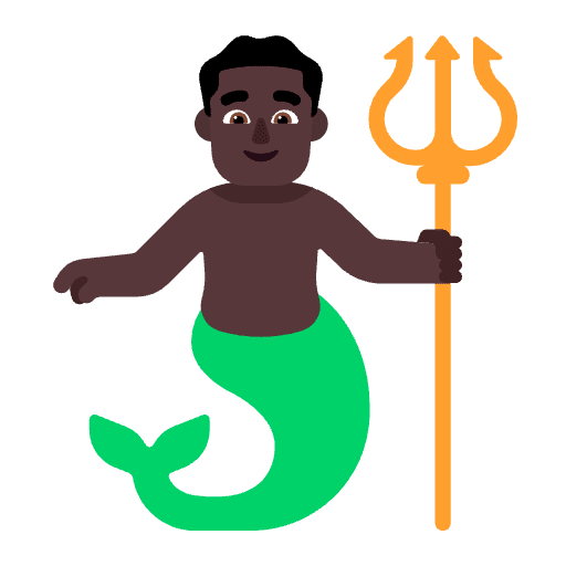 Man Merpeople Flat Dark Emoji from Fluent Emoji Flat Set