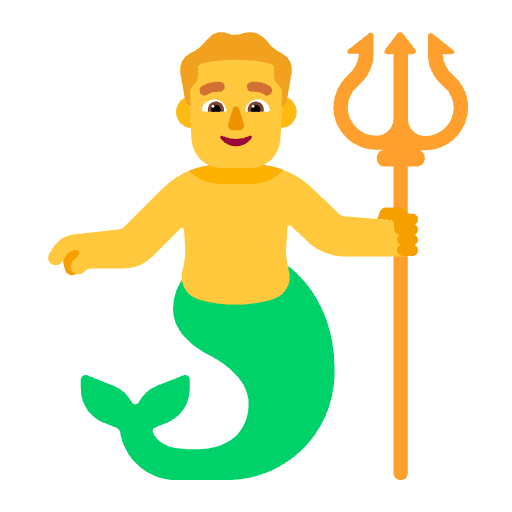 Man Merpeople Flat Default Element from Fluent Emoji Flat Set