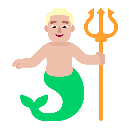 Man Merpeople Flat Medium Light Emoji from Fluent Emoji Flat Set