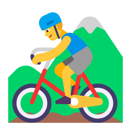 Man Mountain Biking Flat Default Emoji from Fluent Emoji Flat Set