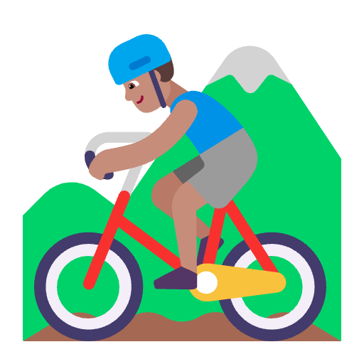 Man Mountain Biking Flat Medium Emoji from Fluent Emoji Flat Set