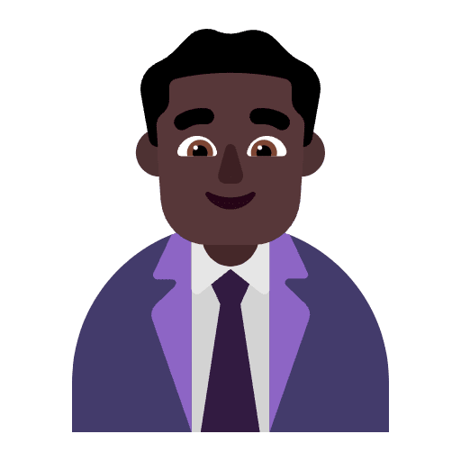Man Office Worker Flat Dark Emoji from Fluent Emoji Flat Set