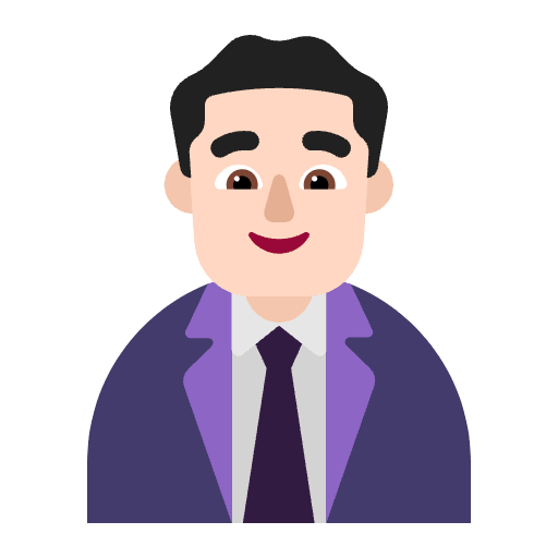 Man Office Worker Flat Light Emoji from Fluent Emoji Flat Set