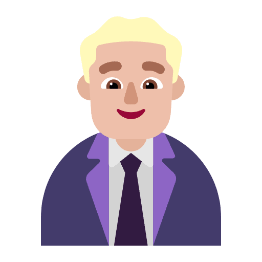 Man Office Worker Flat Medium Light Emoji from Fluent Emoji Flat Set