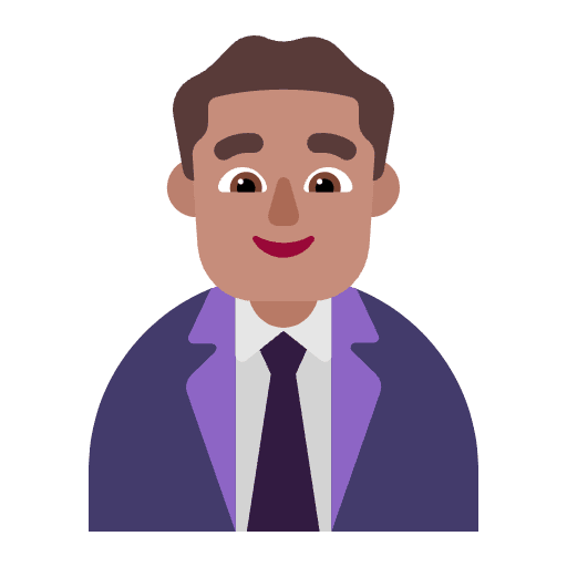 Man Office Worker Flat Medium Emoji from Fluent Emoji Flat Set