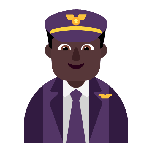 Man Pilot Flat Dark Element from Fluent Emoji Flat Set