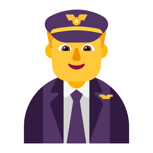 Man Pilot Flat Default Emoji from Fluent Emoji Flat Set