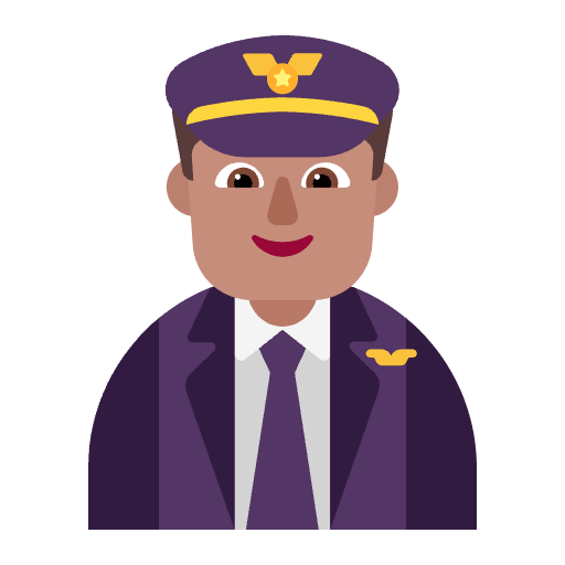 Man Pilot Flat Medium Element from Fluent Emoji Flat Set