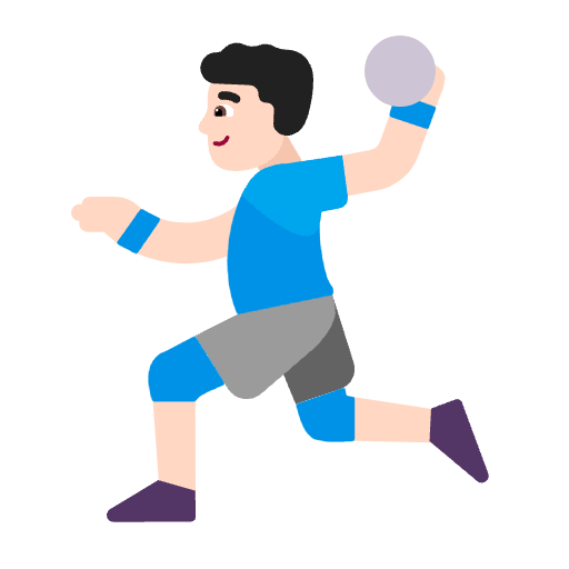 Man Playing Handball Flat Light Element from Fluent Emoji Flat Set