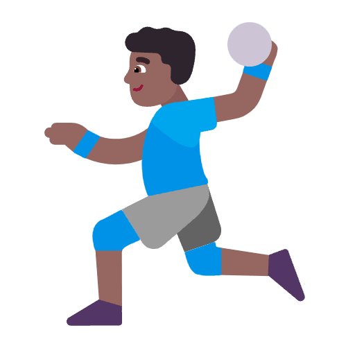 Man Playing Handball Flat Medium Dark Element from Fluent Emoji Flat Set